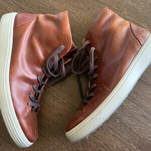 ECCO Men's Soft 7 City Leather Sneakers Cognac EU 42 US 8-8.5